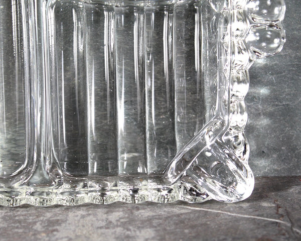 1950s Luncheon Divided Glass Dish with Matching Glass Cup | Clear Glass Trinket Tray, Vanity Organizer, or Condiment Serving Piece | Boopie Glass | Bixley Shop