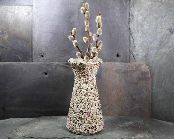 Vintage Crushed Rock Covered Vase | Pebble Covered Vase | MCM Vase | MCM Decor | Mid-Century Vase | Brady Bunch | Bixley Shop