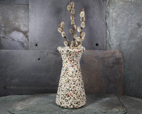 Vintage Crushed Rock Covered Vase | Pebble Covered Vase | MCM Vase | MCM Decor | Mid-Century Vase | Brady Bunch | Bixley Shop