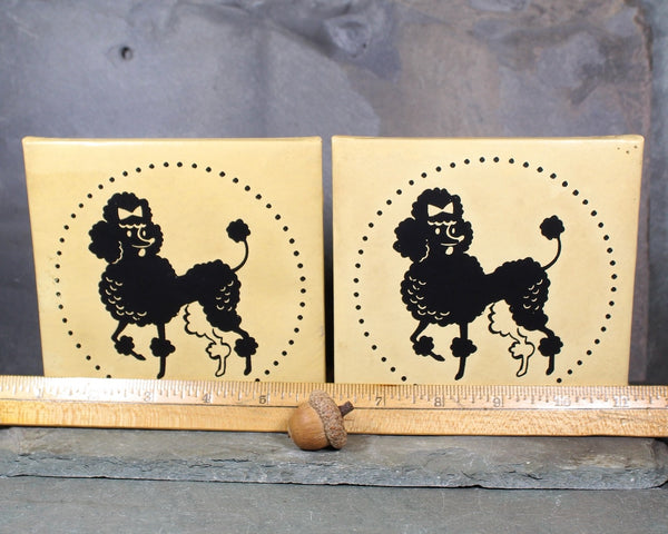 Mid-Century Poodle Bookends | Pair of Printed Leather Bookends | Gift for Poodle Lovers | Bixley Shop