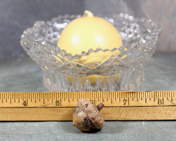 Mid-Century Pressed Glass Trinket Dish | Glass Dish | Candle Holder (Round Cande Included) | Bixley Shop