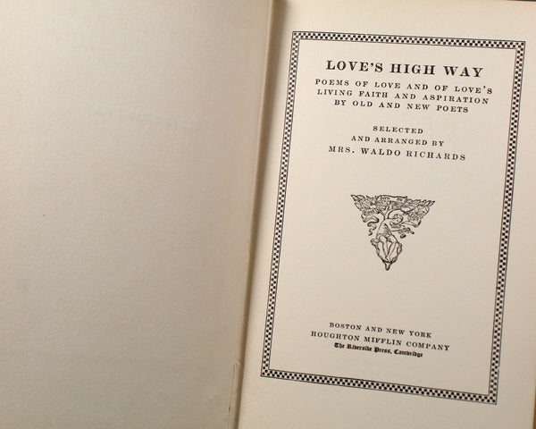 Antique, Leather Bound Poetry Anthologies curated by Mrs. Waldo Richards for Houghton Mifflin | Star Points 1921 and Love's Highway 1927