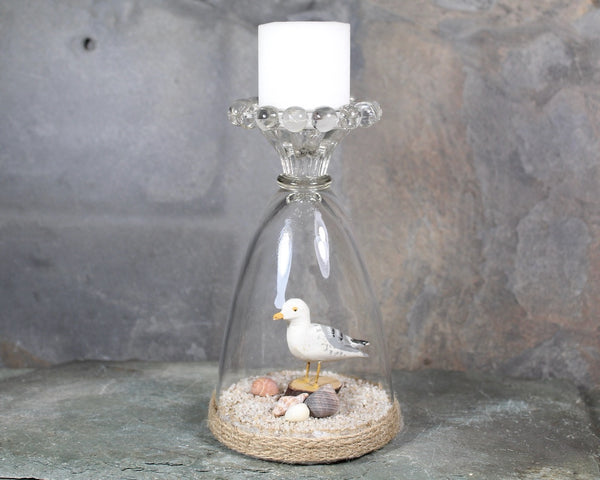 Nautical Seagull Candleholder | Upcycled Boogie Glass Candle | Beach House Candle | Seaside Candle | Bixley Shop