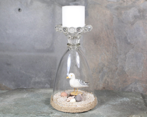 Nautical Seagull Candleholder | Upcycled Boogie Glass Candle | Beach House Candle | Seaside Candle | Bixley Shop