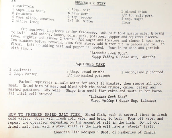 NEWFOUNDLAND & LABRADOR -  Fat-Back & Molasses: Favorite Old Recipes from Newfoundland and Labrador by Rev. Ivan F. Jesperson, 1974 | Bixley Shop