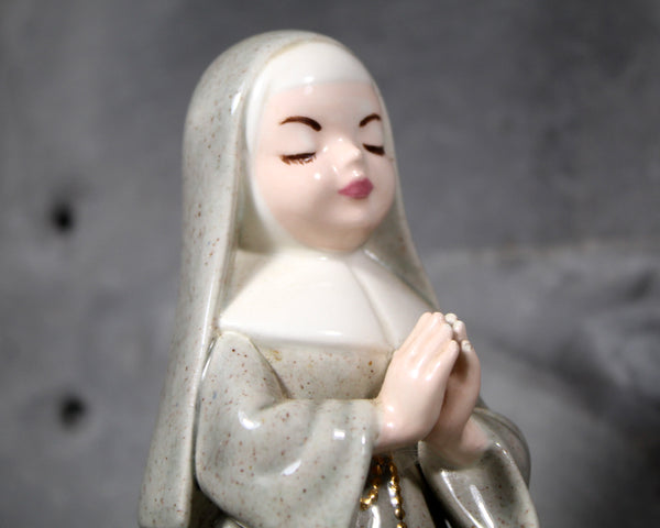 Vintage Ceramic Nun Figurine | Serene Praying Nun Figurine | Bixley Shop