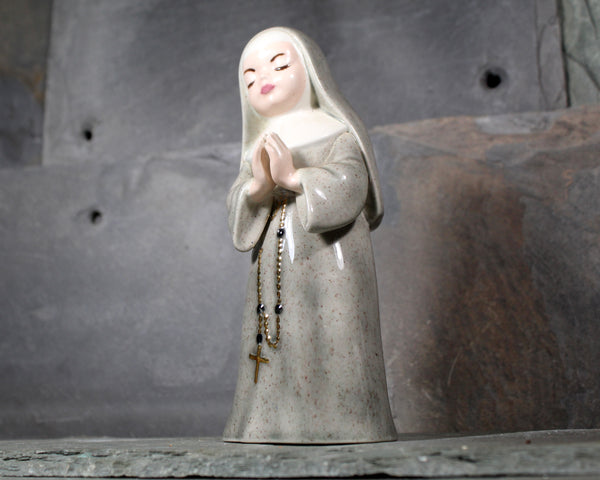Vintage Ceramic Nun Figurine | Serene Praying Nun Figurine | Bixley Shop