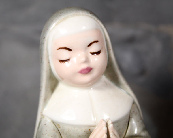 Vintage Ceramic Nun Figurine | Serene Praying Nun Figurine | Bixley Shop