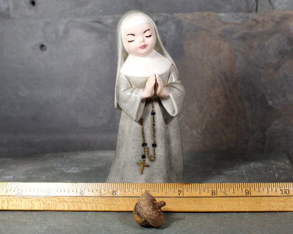 Vintage Ceramic Nun Figurine | Serene Praying Nun Figurine | Bixley Shop