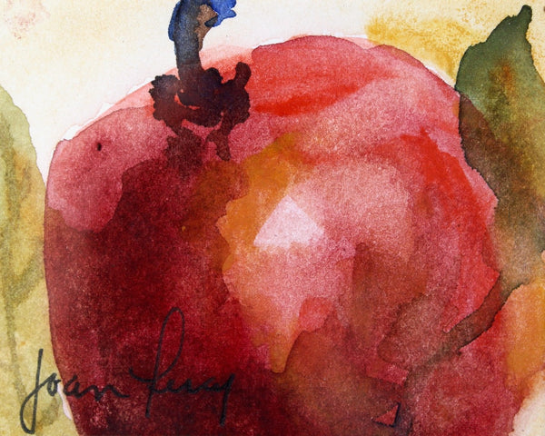 Original, Signed Watercolor Paintings | Set of 3 | "Apple Study" | Artist Joan Percy | Bixley Shop