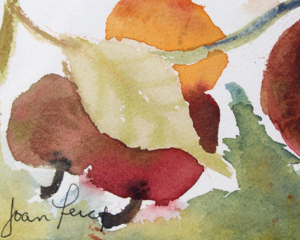 Original, Signed Watercolor Paintings | Set of 3 | "Apple Study" | Artist Joan Percy | Bixley Shop