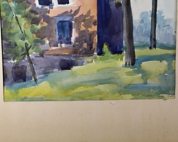 Original Watercolor Painting | Louise B. Spier Artist | Signed & Dated 1938 Painting | UNFRAMED 10"x14" | Bixley Shop