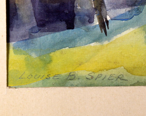 Original Watercolor Painting | Louise B. Spier Artist | Signed & Dated 1938 Painting | UNFRAMED 10"x14" | Bixley Shop