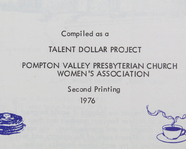 POMPTON PLAINS, New Jersey - Pompton Valley Presbyterian Mother & Daughter Cookbook, 1976 | Bixley Shop