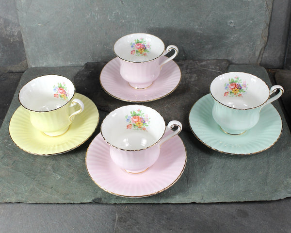 Paragon Pastel Tea Cup & Saucer | Your Choice of Color | English Bone China Tea Cup | Pastel and Floral | Bixley Shop