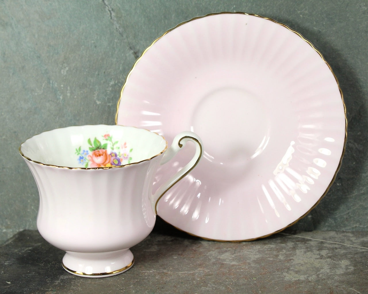 Paragon Pastel Tea Cup & Saucer | Your Choice of Color | English Bone China Tea Cup | Pastel and Floral | Bixley Shop