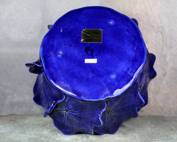 Pat Young Geranium Leaf Bowl 5" Diameter | Cobalt Blue Pottery Bowl Vintage American Pottery | Bixley Shop