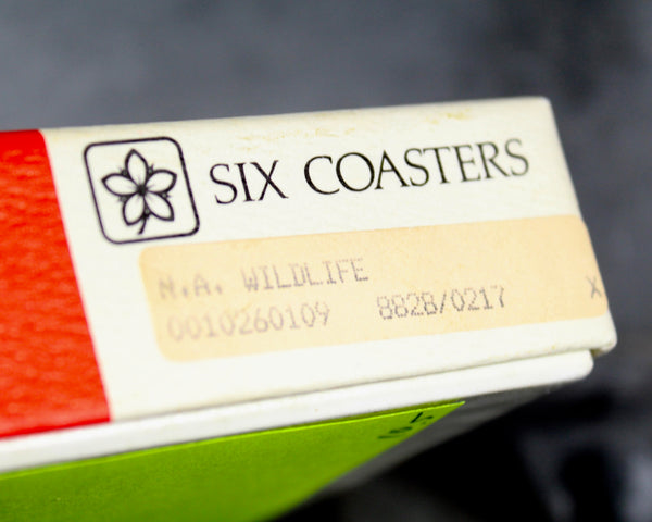 Set of 6 Mid-Century Pimpernel Coasters | North American Wildlife | Lynx, Bear, Wolf, etc... | Cork Backed MCM Coasters  | Bixley Shop