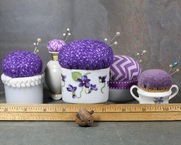 Purple Upcycled Pin Cushions | Pop of Purple Vintage Pin Cushions | Your Choice | Hand-Crafted by Bixley Shop