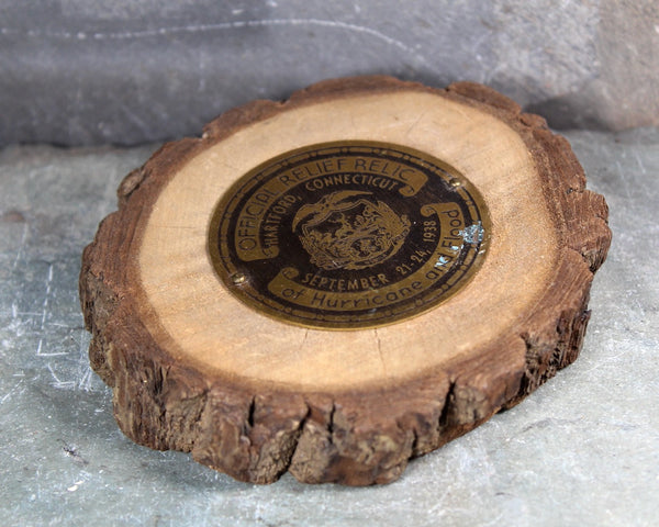 RARE! 1938 Official Relief Relic of Hurricane & Flood Hartford Connecticut | September 21-24, 1938 Hurricane and Flood Relic| Bixley Shop