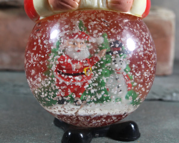 RARE! Vintage Santa Claus Snow Globe | 1960s Christmass Snow Globe | Round Belly Santa Snow Globe | Bixley Shop