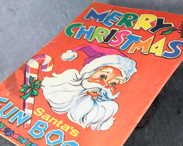 Santa's Fun Book | 1971 Freedom Federal Savings Bank Promotional Book | Vintage Children's Christmas Activity Book | Bixley Shop