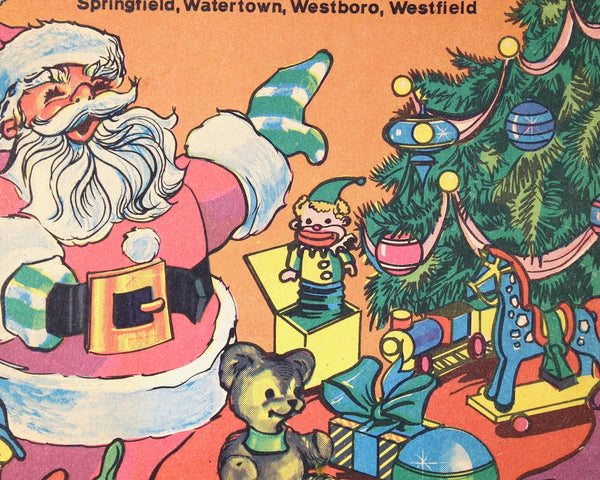 Santa's Fun Book | 1971 Freedom Federal Savings Bank Promotional Book | Vintage Children's Christmas Activity Book | Bixley Shop