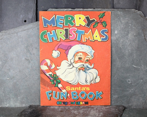 Santa's Fun Book | 1971 Freedom Federal Savings Bank Promotional Book | Vintage Children's Christmas Activity Book | Bixley Shop