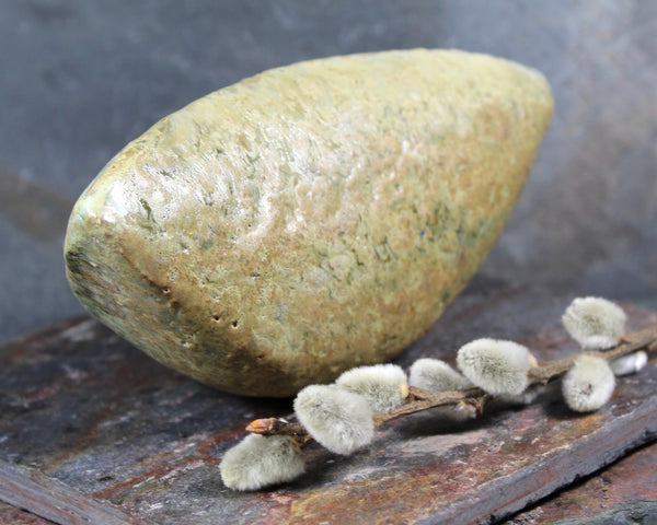 Seed Pod Sculpture | Art Sculpture | Hand Glazed Grey/Green Seed Pod