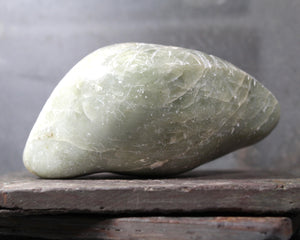 Seed Pod Stone Sculpture | Art Sculpture | Hand Carved Sea Foam Green Quartz-like Seed Pod