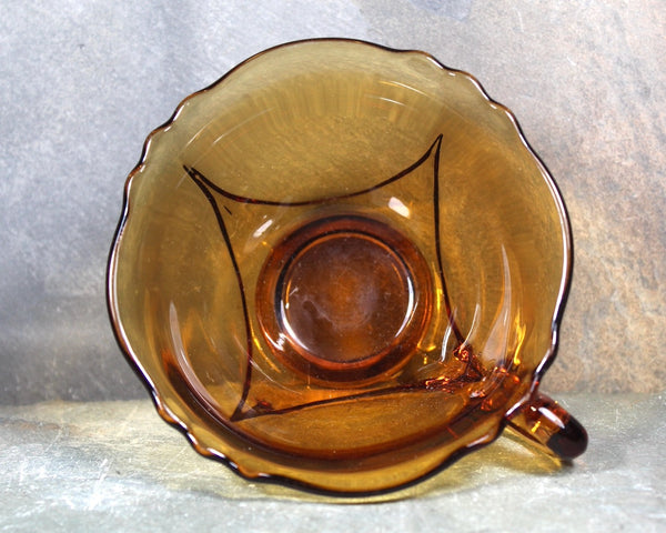 Set of 3 Amber Glass Tea Cups | Coffee Cups | Depression Glass 4 Ounce Cups  | Bixley Shop