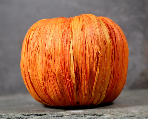 Vintage Autumn Pumpkins | Fall Decoration | Halloween Decor | Vintage Thanksgiving | Orange Rafia Pumpkins