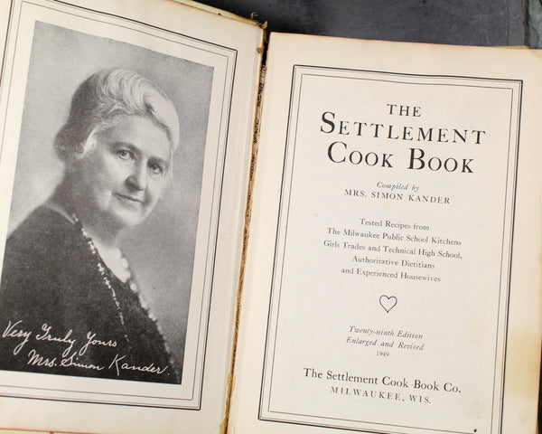 1948 The Settlement Cookbook by Mrs. Simon Kander | Vintage Homemakers Textbook & Cookbook | 18th Edition | Milwaukee, Wisconsin