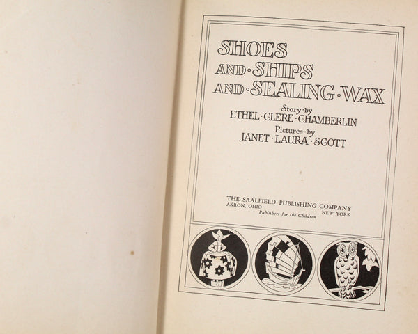 Shoes and Ships and Sealing Wax by Ethel Clere Chamberlin | 1928 Antique Children's Book | Bixley Shop
