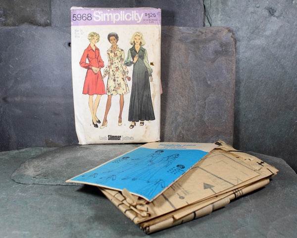 1973 Simplicity #5968 Dress Pattern | Complete, Partially, Pattern in Original Envelope | Bixley Shop