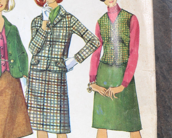 1965 Simplicity #6124 Misses' Suit & VestPattern | | Complete, Cut Pattern in Original Envelope | Bixley Shop