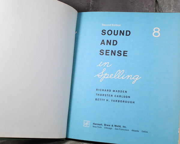 Sound & Sense in Spelling | 1968 Vintage Spelling Schoolbook | Bixley Shop