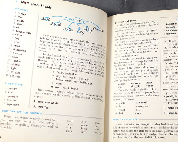 Sound & Sense in Spelling | 1968 Vintage Spelling Schoolbook | Bixley Shop