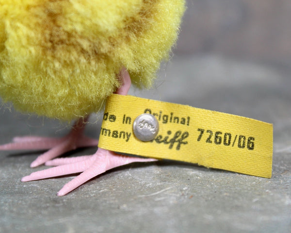 Rare! Vintage Steiff Chick | 2" Woolen Baby Chick with Original Steiff Studded Tag | Bixley Shop