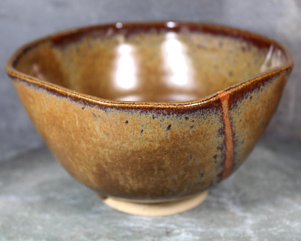 Studio Pottery Soup Bowl | 5 1/4" New England Pottery Trinket Bowl | Art Pottery Brown and Rust Colored Stoneware Bowl | Bixley Shop