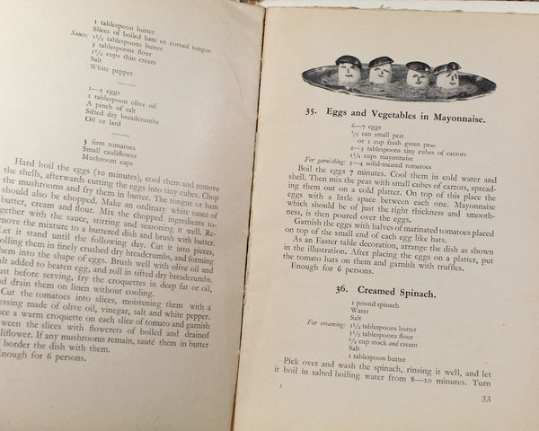 RARE! Swedish Smorgasbord: 100 Recipes for the Famous Swedish Hors D'Oeuvres by Mrs. Akerstrom-Soderstrom | 1934 Cookbook |  Bixley Shop