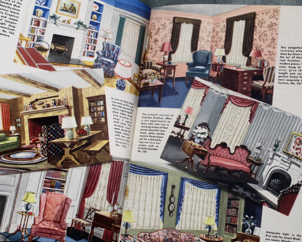 The Inexpensive Way to Decorate by Scranton Lace Company | Written by Lurelle Guild | 1940 Interior Design Booklet | Lace Curtains