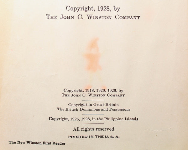 The New Winston Reader by Sidney G. Firman | Illustrated by Frederick Richardson | 1928 Children's Early Reading Primer | Bixley Shop