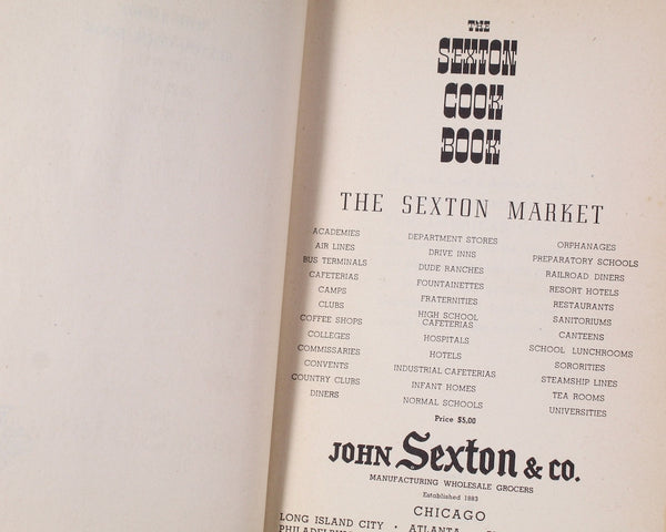 The Sexton Cook Book, 1950 FIRST EDITION / Third Sexton Cookbook | Vintage Promotional Cookbook by John Sexton & Co. | Bixley Shop