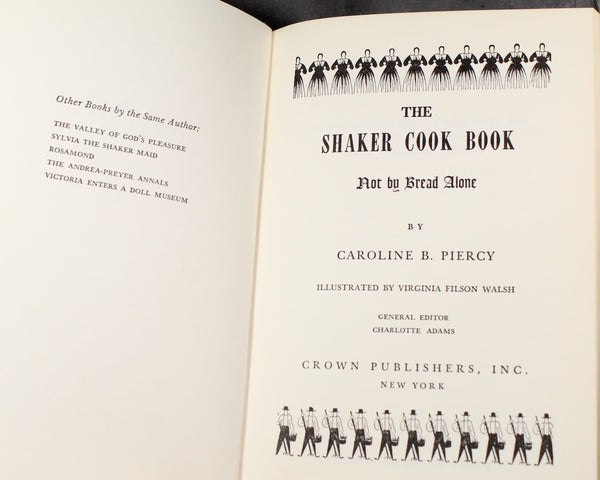 The Shaker Cook Book: Not by Bread Alone by Caroline B. Piercy | Vintage Shaker Cookbook | 1953 First Edition | Bixley Shop