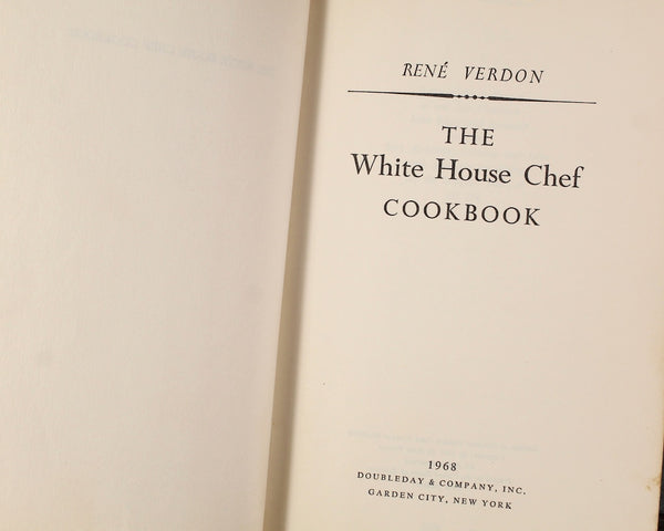 The White House Chef Cookbook by Rene Verdon | JFK Chef Cookbook | 1968 First Edition | Bixley Shop