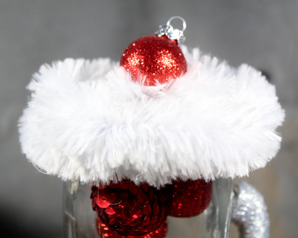 Vintage Glass Santa Boot Decoration | Upcycled Christmas Boot Decoration | Bixley Shop