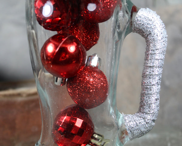 Vintage Glass Santa Boot Decoration | Upcycled Christmas Boot Decoration | Bixley Shop