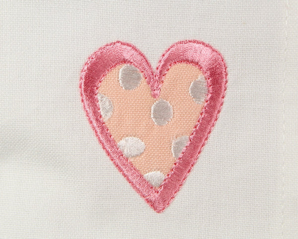 Set of 6 Vintage White Cotton Handkerchiefs/Napkins with Embroidered Hearts | Vintage Wedding | Vintage Valentine's Day | Bixley Shop