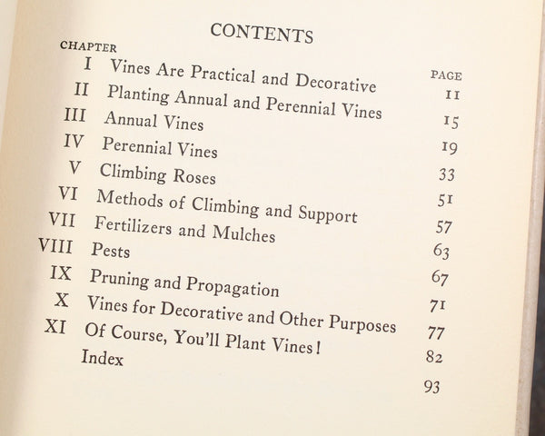 Vines for Every Garden by Dorothy H. Jenkins | 1937 FIRST EDITION | Antique Book on Gardening | Bixley Shop